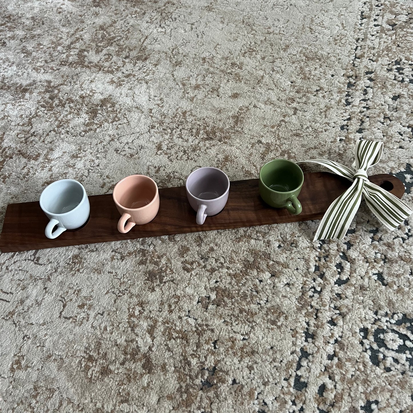 Handcrafted Coffee Flight – Walnut Wood