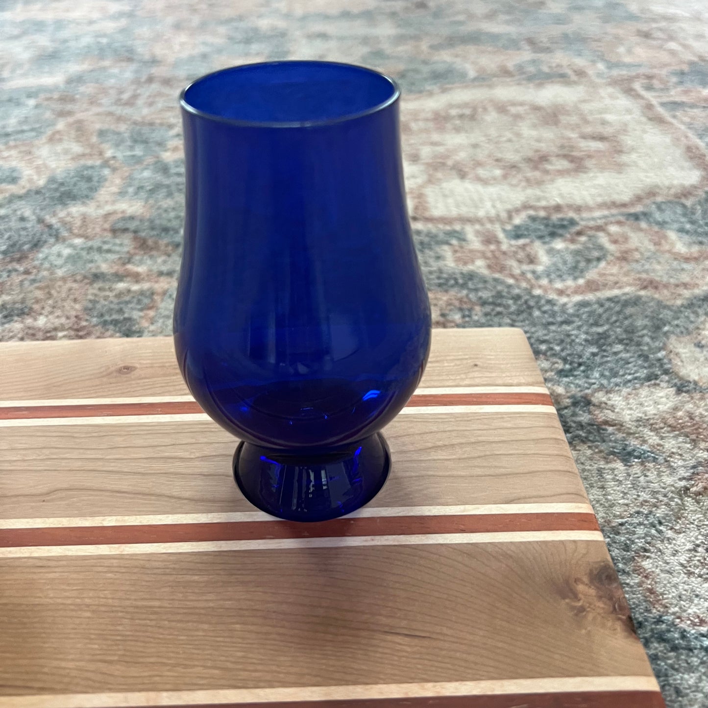 blue Glencairn-style glass