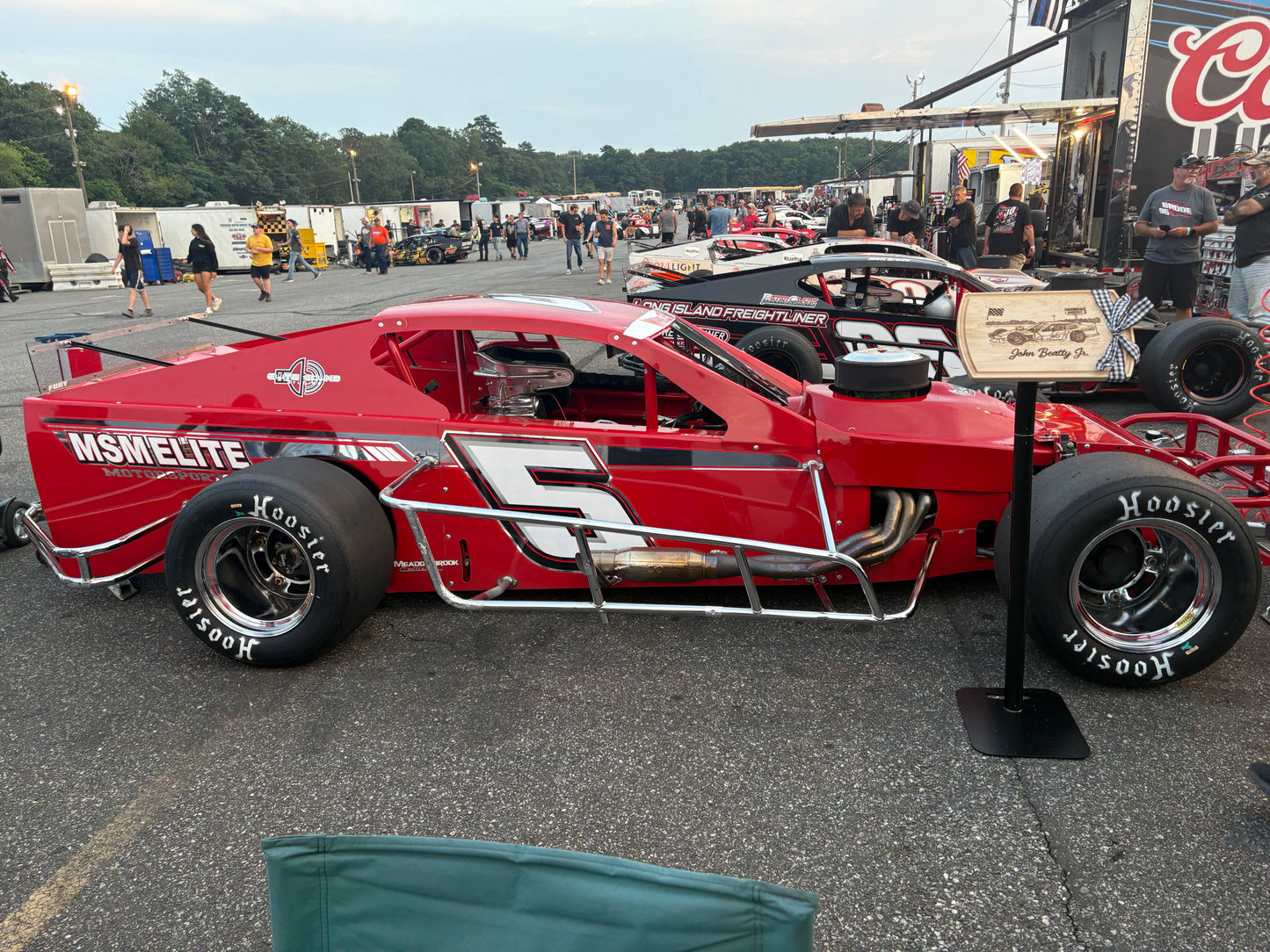 John Beatty Jr race car with board