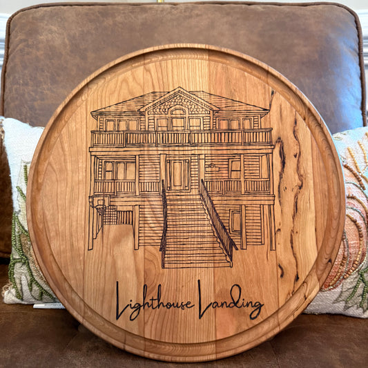 Custom wood burning- Lighthouse Landing 