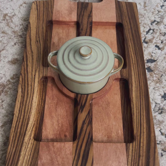 Zebrawood & Okoume Woven Board with Mini Pot 2