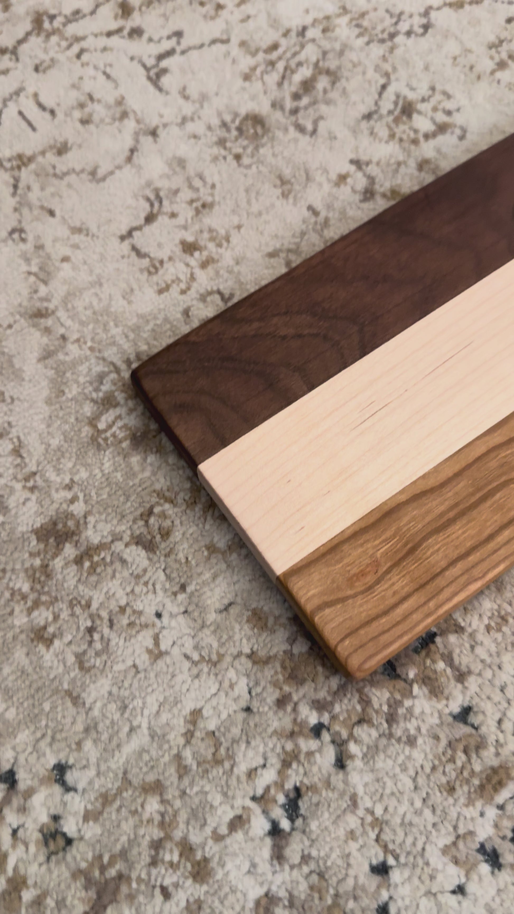 Handcrafted Walnut, Maple & Cherry Charcuterie Board – 23.5